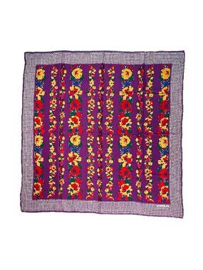 Vintage Christian Dior Silk Scarf – Floral & Houndstooth Print